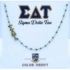 Color Shout Sigma Delta Tau Greek Letter Side Set Necklace In Gold