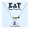 Color Shout Sigma Delta Tau Sorority Gold Heart Necklace In Gold