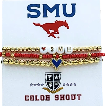 Color Shout Smu Love My College Bracelet Stack In Gold