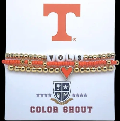 Color Shout Tennessee Love My College Bracelet Stack In Orange
