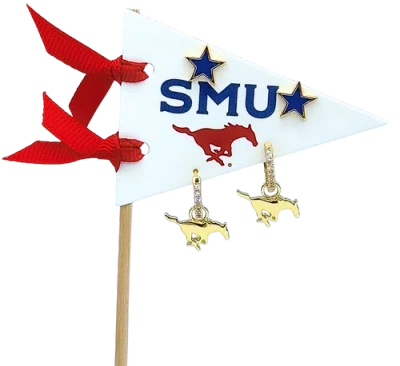 Color Shout Texas A&m University  Pennant Pair Earring Set In Gold