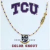 Color Shout Texas Christian University Side Necklace In Gold
