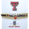 Color Shout Texas Tech Love My College Bracelet Stack In Gold