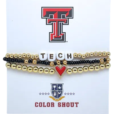 Color Shout Texas Tech Love My College Bracelet Stack In Gold