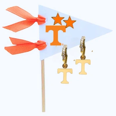 Color Shout Texas Tech  Pennant Pair Earring Set In Gold