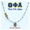 Color Shout Theta Phi Alpha Greek Letter Side Set Necklace In Gold