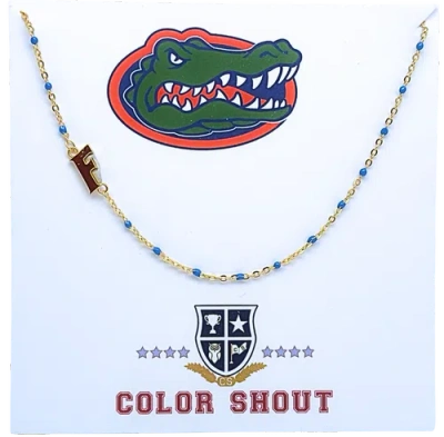 Color Shout Uiversity Of Florida Side Necklace In Gold