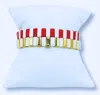 Color Shout Unisex - Alpha Chi Omega Enamel Tile Double Stack Bracelet In Red/gold/white In Multi