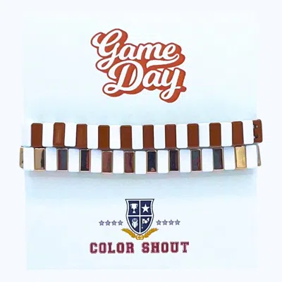 Color Shout Unisex - Game Day: Team Colors Enamel Tile Double Stack Bracelet In Crimson/gold In Multi