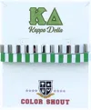 Color Shout Unisex - Kappa Delta Enamel Tile Double Stack Bracelet In Green/silver/white In Multi