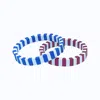 Color Shout Unisex - Pi Beta Phi Enamel Tile Double Stack Bracelet In Maroon/blue/white In Multi