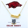 Color Shout University Of Arkansas Gold Heart Necklace In Gold