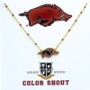 Color Shout University Of Arkansas Side Necklace In Gold