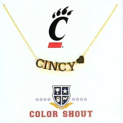 Color Shout University Of Cincinatti Gold Heart Necklace In Multi