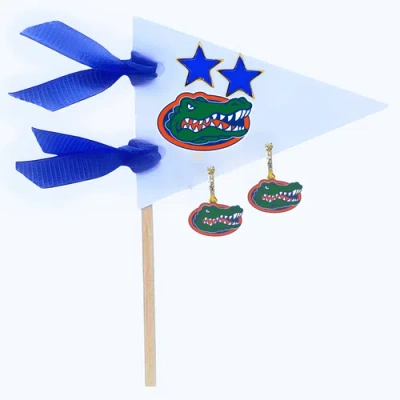 Color Shout University Of Florida Pennant Pair Earring Set In Blue