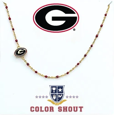 Color Shout University Of Georgia Side Necklace In Gold