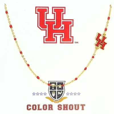 Color Shout University Of Houston Side Necklace In Gold
