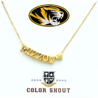 Color Shout University Of Missouri Gold Heart  Necklace