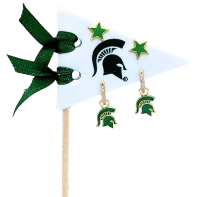 Color Shout University Of Missouri Pennant Pair Earring Set In Gold