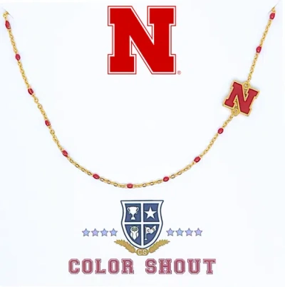 Color Shout University Of Nebraska Side Necklace In Gold