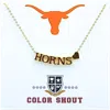 Color Shout University Of Texas Gold Heart Necklace In Gold