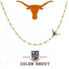 Color Shout University Of Texas Side Necklace In Gold