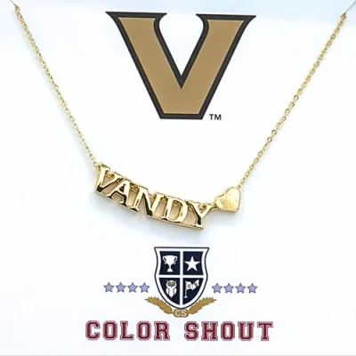 Color Shout Vanderbilt Gold Heart Necklace
