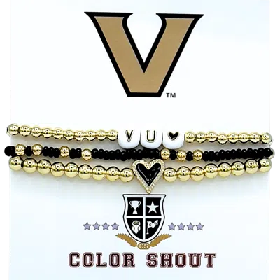 Color Shout Vanderbilt Love My College Bracelet Stack In Burgundy
