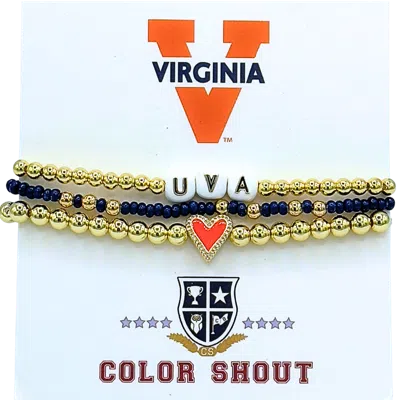 Color Shout Virginia Love My College Bracelet Stack In Gold