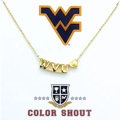 Color Shout West Virginia University Gold Heart Necklace In Multi