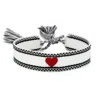 Color Shout Women's I Love Texas Tech: Heart Spirit Band Tassel Bracelet In White In White