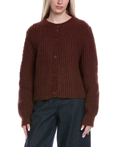 Colorblock Color Block Cardigan In Brown