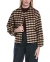 Colorblock Color Block Wool-blend Jacket In Brown