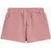 Colored Organics Avery Organic Waffle Shorts In Red