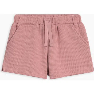 Colored Organics Avery Organic Waffle Shorts In Red