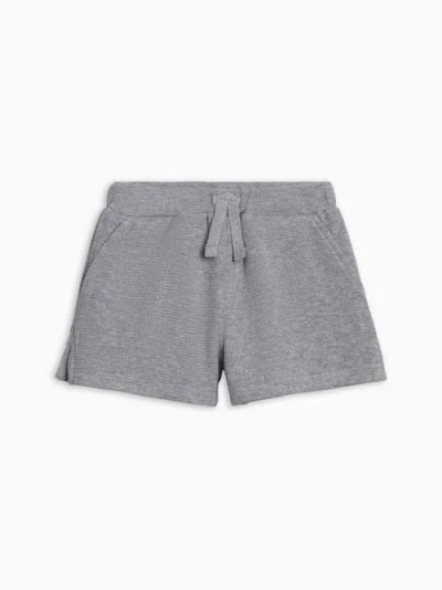 Colored Organics Kids'  Avery Organic Waffle Shorts In Blue
