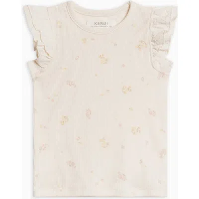 COLORED ORGANICS COLORED ORGANICS DAPHNE RIBBED TANK WITH EYELET RUFFLE