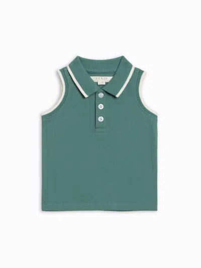 Colored Organics Kids' Girls Annika Pique Polo Tank In Laguna In Gray