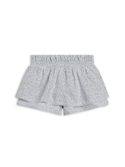 Colored Organics Kids' Girls Nadia Poplin Skirted Shorts In Cardella Floral / Sea + Powder In Gray