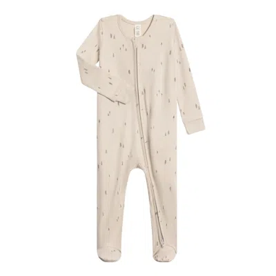 Colored Organics Kid's Peyton Organic Cotton Sleeper In Trees / Stone + Graphite In Neutral