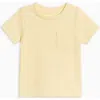 Colored Organics Babies'  Lou Organic Ribbed Short Sleeve Pocket Tee In Yellow