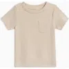 Colored Organics Lou Organic Ribbed Short Sleeve Pocket Tee In Neutral