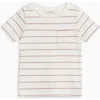 Colored Organics Babies'  Lou Organic Ribbed Short Sleeve Pocket Tee In Neutral
