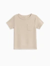 Colored Organics Kids'  Lou Ribbed Short Sleeve Pocket Tee In Brown