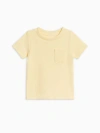 Colored Organics Kids'  Lou Ribbed Short Sleeve Pocket Tee In Yellow