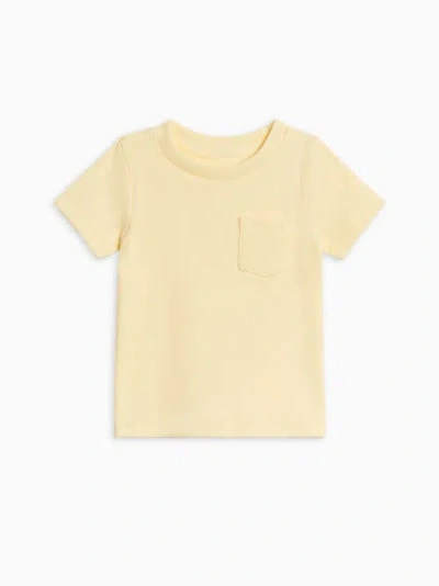 Colored Organics Kids'  Lou Ribbed Short Sleeve Pocket Tee In Yellow