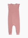 Colored Organics Babies'  Maci Organic Waffle Flutter Tank Romper In Red