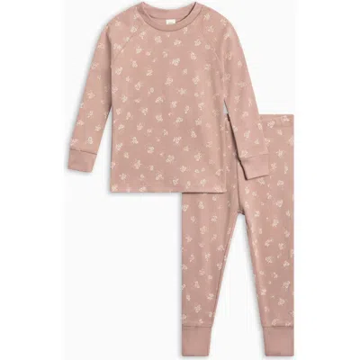 Colored Organics Kids'  Organic Cotton 2 Piece Long Sleeve Jammie Set In Brown