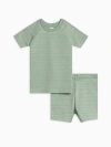 Colored Organics Kids'  Organic Cotton 2-piece Short Sleeve Jammie Set In Green
