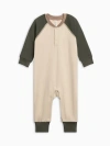 Colored Organics Babies'  Organic Cotton Brix Henley Romper In Brown